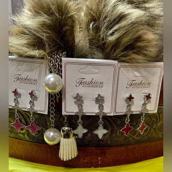 💎ARETES INSPIRACIÓN LV💎White 💎Burgundy 💎#LA3 - Picture 4 of 6